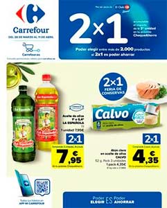 Folleto de Ofertas 2x1 de Hipermercados CARREFOUR
